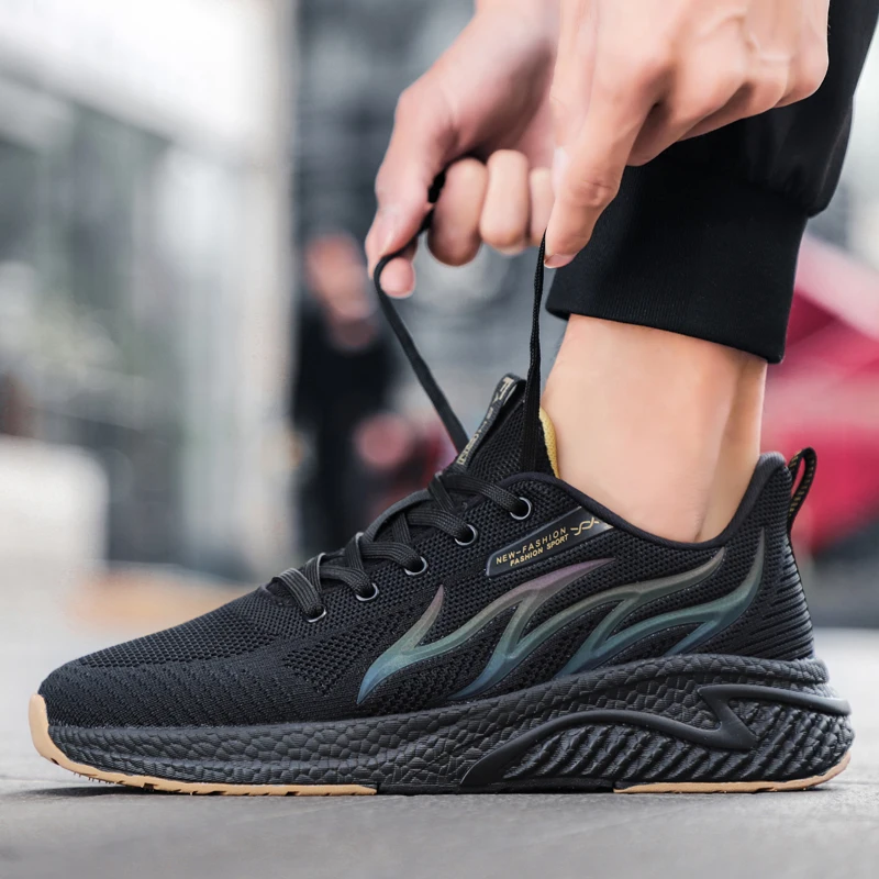 

Men's Sneakers 2021 Air Cushioned Flying Shoes Mesh Lightweight Breathable Fashion Casual Shoes Outdoor Fitness Running Shoes