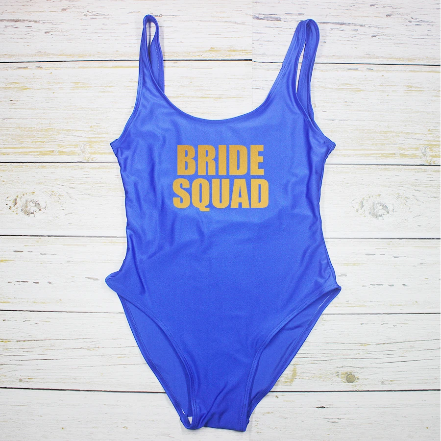 Купальник для невесты и отряд Невеста слитный купальник с принтом золотых букв