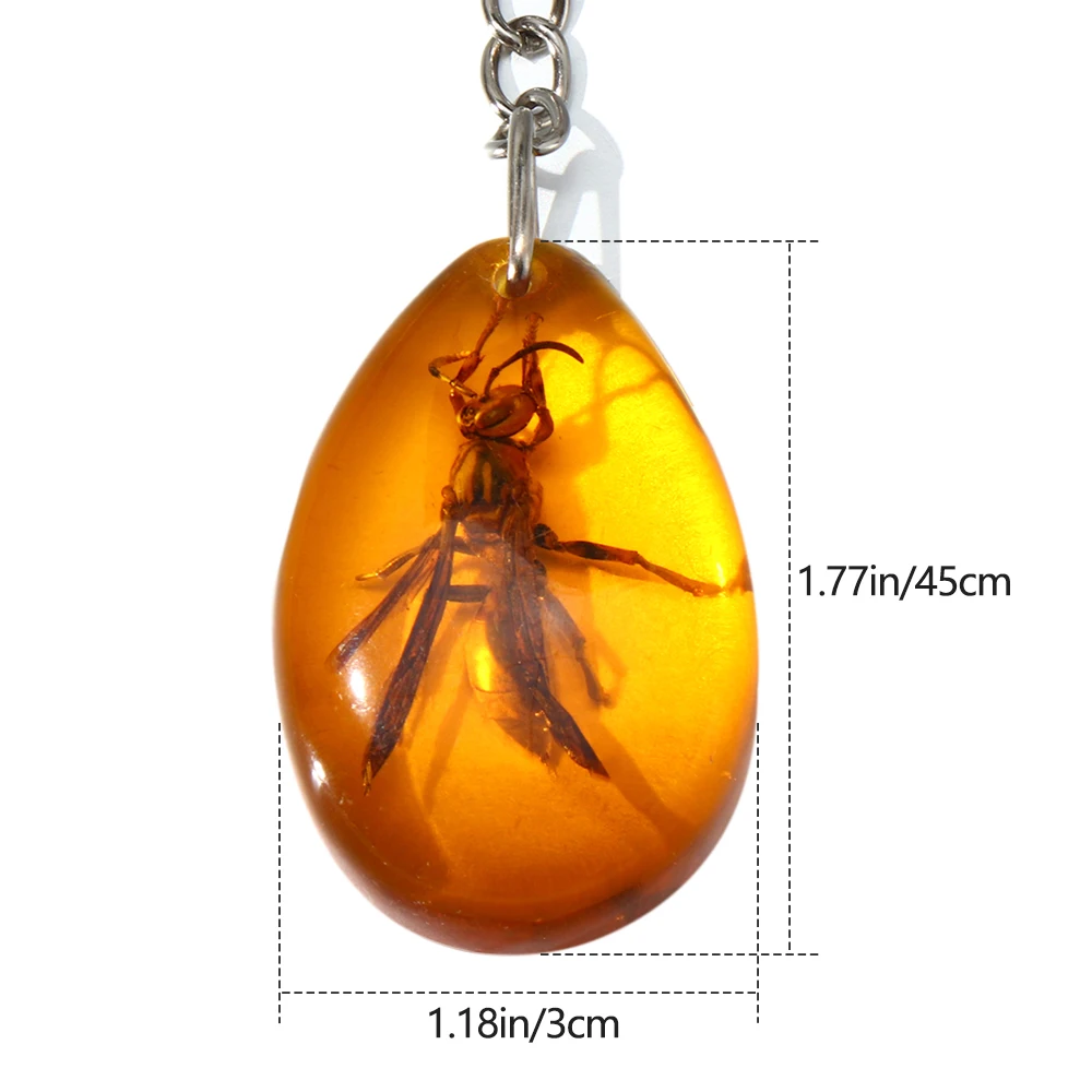 1 шт. креативный образец насекомых Янтарный Брелок для ключей с скорпионом шарф