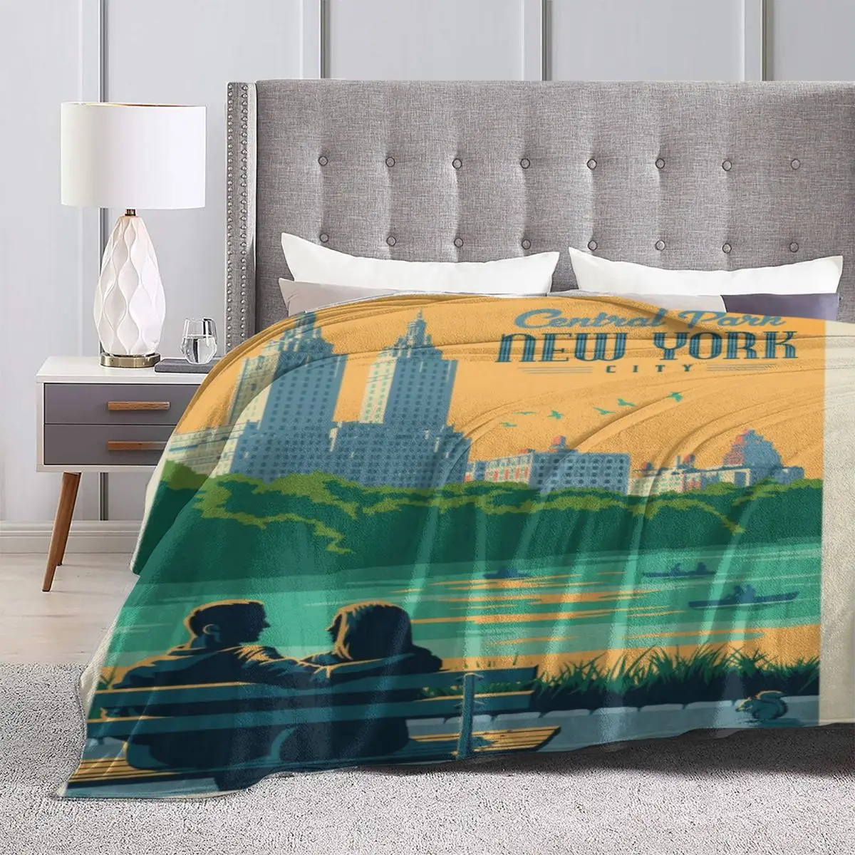 

New York City Central Park Lover Microfiber Fleece Blanket Soft Throw Blanket Warm Flannel Blanket for Couch Sofa Bed Office