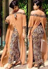 Женское длинное вечернее платье, леопардовое платье макси в африканском стиле с вырезом-лодочкой и открытой спиной, 2021