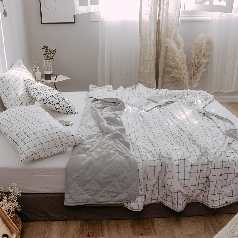 Белый плед мыть хлопок мягкое покрывало/покрывало также хорошо использовать как