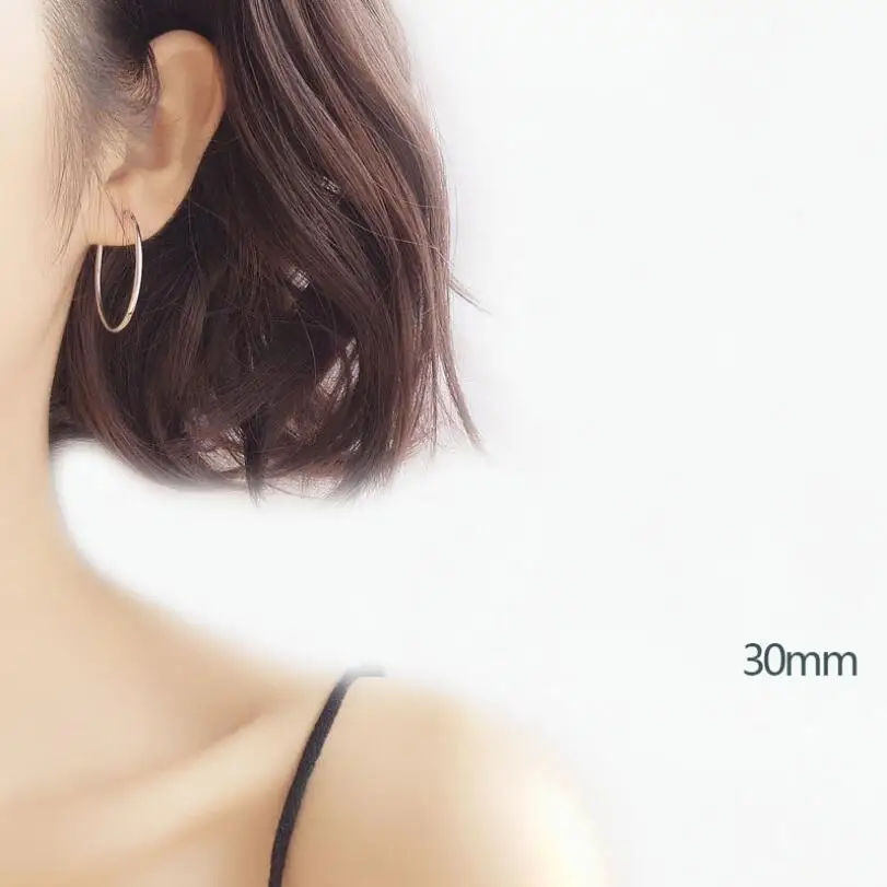 Минималистичные 925 пробы серебряные большие серьги кольца для женщин женские