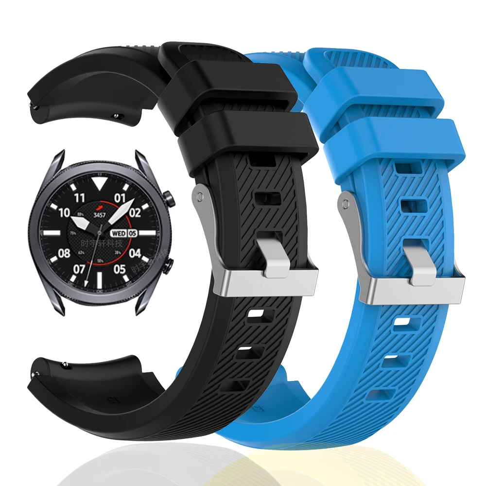 

Ремешок силиконовый для Samsung Galaxy watch 3 45 мм 46 мм Gear S3, спортивный браслет для Huami Amazfit Pace GTR 47 мм Stratos 2 3