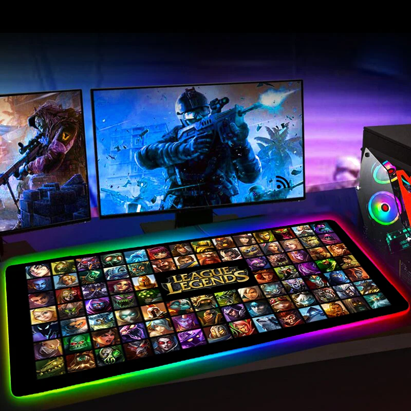 

RGB 90X30 League of Legends Large Mouse Pad Gaming Mause Pad XL Mousepad Keyboard Pad 25x35 Rubber No-slip with Backlit Mausepad