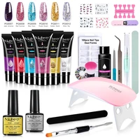 mobray poly nail gel set with uv lamp manicure set all for nail extension quick building gel hard jelly gel nail art tools kit