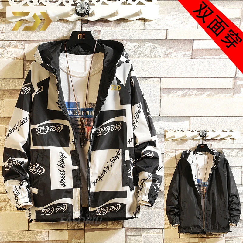 

Демисезонная Мужская одежда для рыбалки Daiwa, ветрозащитная одежда с капюшоном для рыбалки, уличные спортивные тонкие куртки для рыбалки