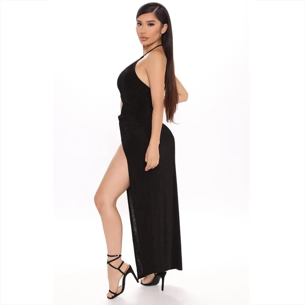 

New fashion solid color pleated lace dress with irregular high opening in summer sexy legless women's clothing