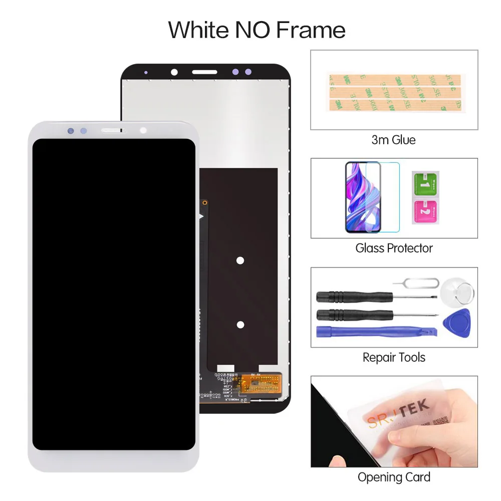 White No Frame 10-касаний 5,9" Дисплей для Xiaomi Redmi 5 Plus ЖК-дисплей Сенсорный экран с рамкой для Xiaomi Redmi 5 Plus ЖК-дисплей Snapdragon 625 - Цвет: White No Frame