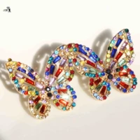yayi jewelry multi butterfly dangle crystal women ancient gold color wear ear band tassel wedding stud drop hoop clip earrings