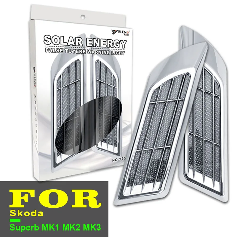 

2pcs Car Solar Light Car LED Lights Auto Lamps Auto Goods for Skoda Accessories Superb Fabia Octavia MK1 MK2 MK3 Kamiq Kapoq