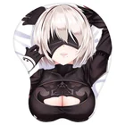 Коврик для мыши 3D, с подставкой для запястий, с грудью, Nier Automata 2B