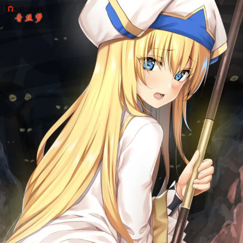 

Cossky Goblin's Crown Priestess Onna Shinkan Gold Yellow Long 100cm Wig Cosplay Props Women Heat Resistant Synthetic Hair Headwe