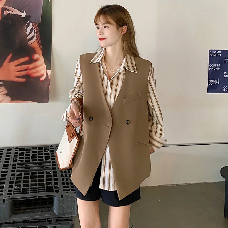 Модная женская куртка EWq повседневная юбка Корейский жилет тренд 16e3133осень 2021 |