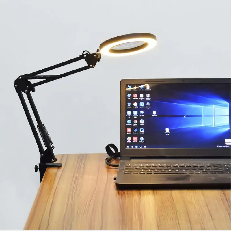 

DANIU гибкий стол большой 33 см + 33 см 5X USB светодиодный увеличительное стекло 3 цвета с подсветкой Лупа лампа лупа с длинным кронштейном