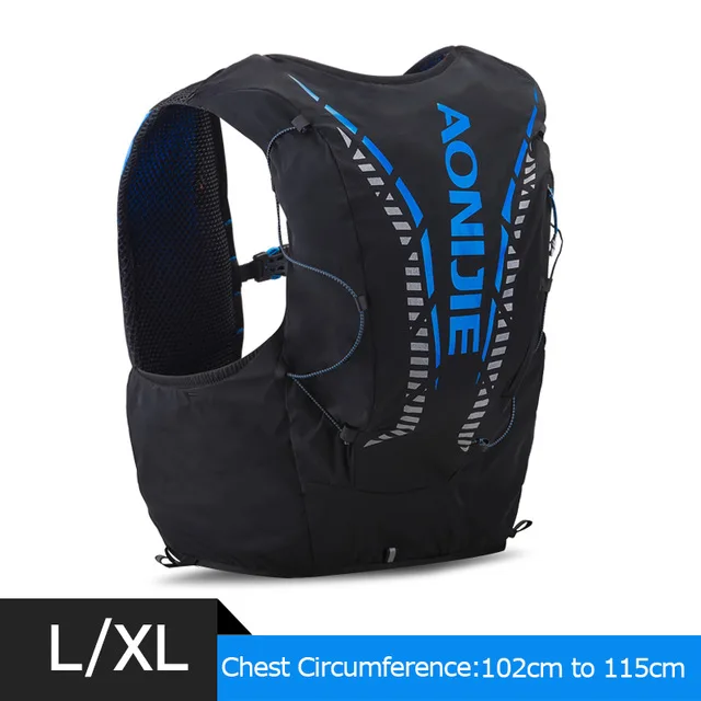 Black LXL AONIJIE 12L гидратационный рюкзак для мужчин и женщин, расширенный жилет для бега, сумка для спорта на открытом воздухе, пеших прогулок, марафона, велоспорта - Цвет: Black LXL