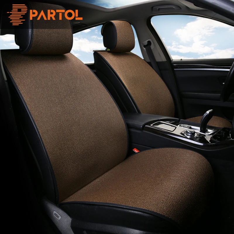 Partol универсальное автокресло Обложка Pad дышащий Лен автомобильных чехлов авто