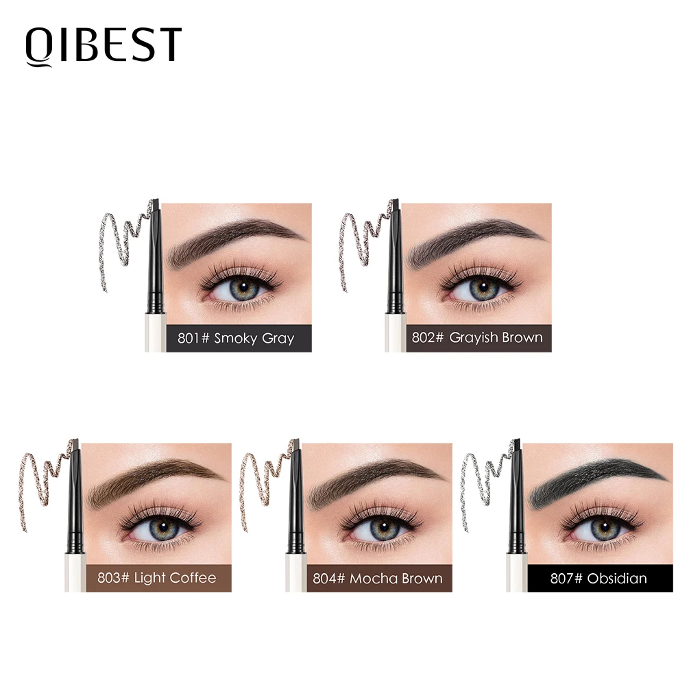 

QIBEST Eyebrow Powder Palette 5 Colors 3D Waterproof Eyebrows Enhancer With Brush Mirror Box Professional Eyes Makeup Cosmetics