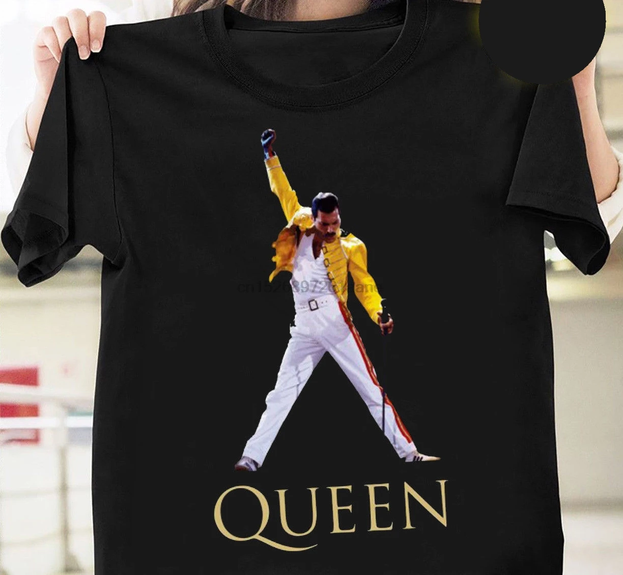 

Queen Freddie Mercury Live On Concert T Shirt Black Cotton Size S-3Xl 3D Men Hot Cheap Short Sleeve Male T Shirt Top Tee