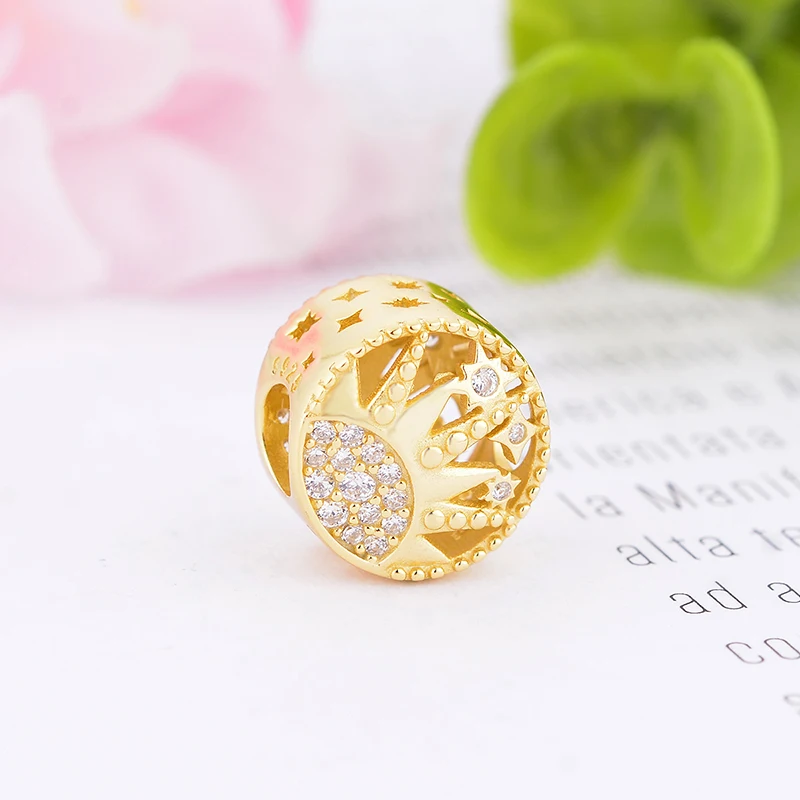 Женский браслет Шарм из серебра 925 пробы с фианитом|Бусины| |