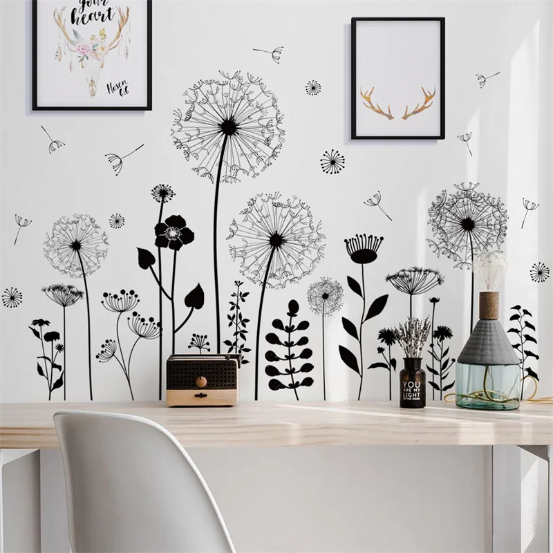 

Cute Dandelion Decals Home Decor Self Adhesive Vinyl Flowers Wall Stickers Living Room Furniture Decoration DIY Art Mural Poster