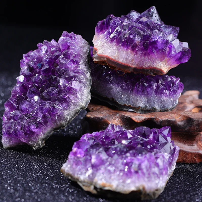10-70g 30-50mm Amethyst Geode Natural Crystal Quartz Stone Wand Point Energy Healing Mineral Stone Rock Home Decor Geode