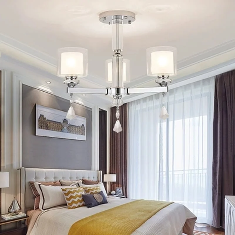 Светодиодные люстры современный хромированный металлический светильники из