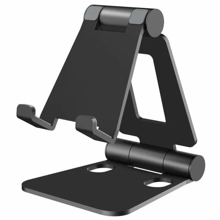 Phone Stand Tablet Folding Holder Aluminum 270 Adjustment Phone Holder Double-Folded Metal Portable Stand for Live TV Watching