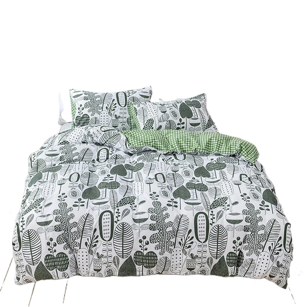 

Three Sets of Bedding,Geometric Patterns Flowers and Plants Without Bed Linen Home Comfortable Bedding Set Luxury No Bed Sheet