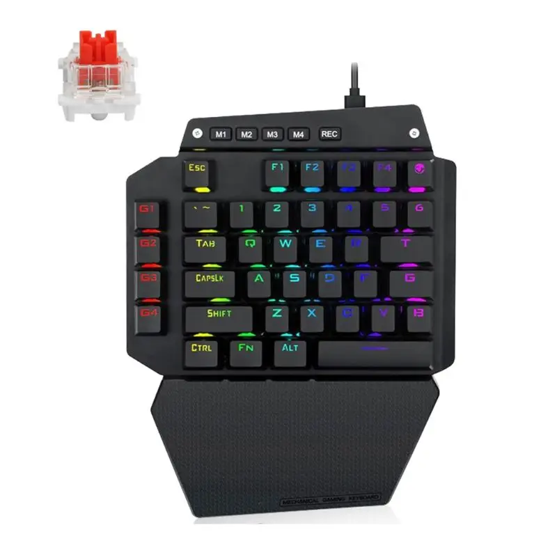 K700 односторонняя Механическая игровая клавиатура RGB светодиодная подсветка
