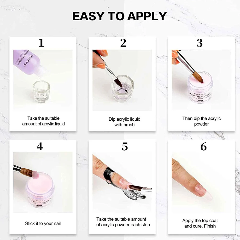 

Hot Sell Acrylic Nail Sets Acrylic Pink/White/Clear Powder and Liquid Monomer Set for Nail Styling Carving Extension Shipping