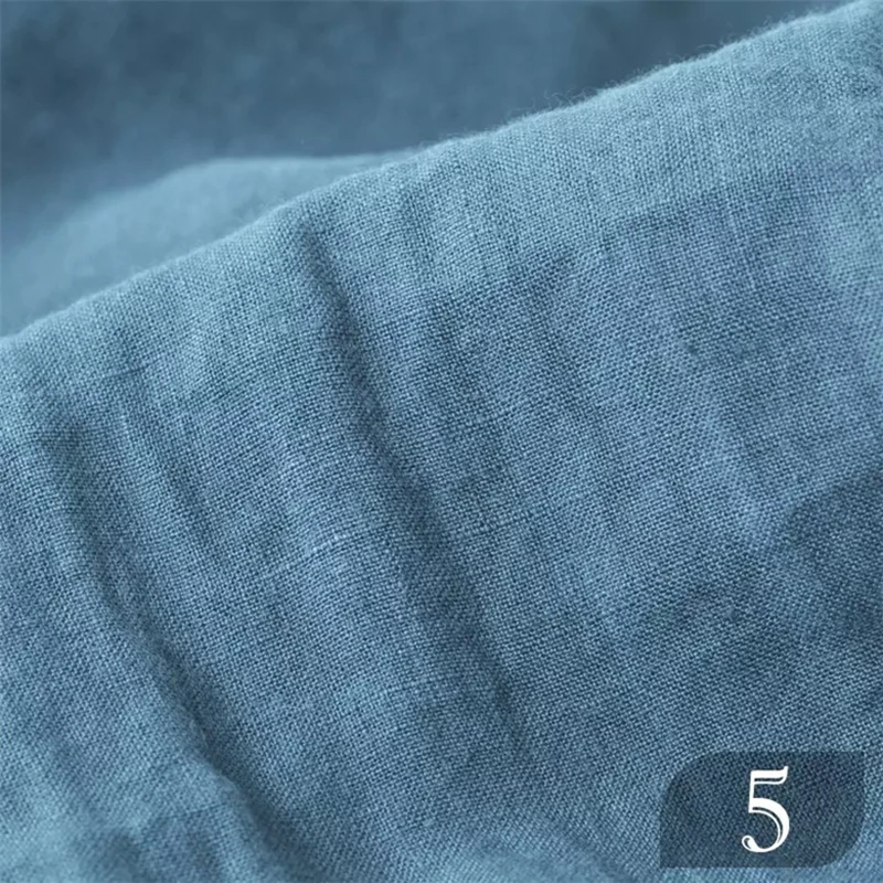 Льняная ткань для одежды цвет слоновой кости серый синий 10 метров HD1006 100% 135 см 268