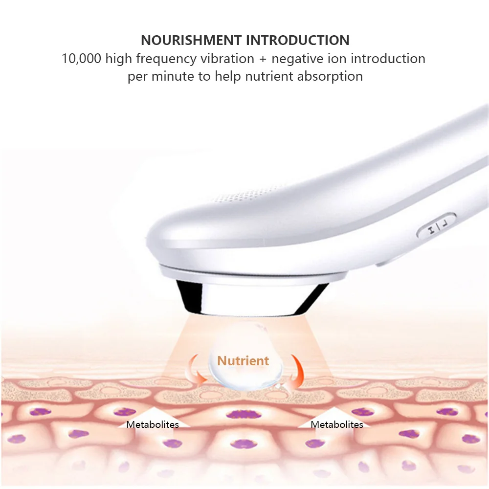 Ультразвуковой массажер для лица горячей и теплой терапии звуковой ион вибрация