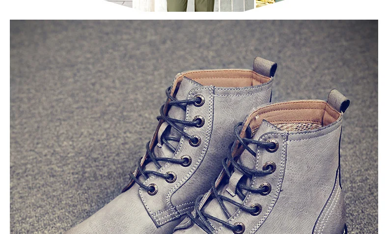 Sanzoog/зимние кожаные ботильоны; мужские ботинки Dr Martins; Botines Hombre Dr. Martens; Erkek Bot Botte Homme; высокие ботинки в британском стиле