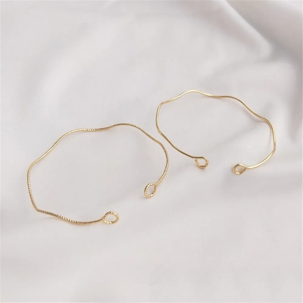 

14K Gold Filled Wave bracelet double end open 9 bottom bracelet handmade DIY bracelet base accessory