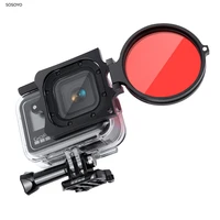original waterproof case filter lens protective shell filter adapter holder for gopro hero 8 action camera purple red filters