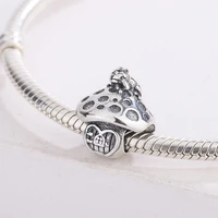 925 sterling silver mushroom frog charm wooden door a frog with a crown sitting on top of the mushroom charm bracelet