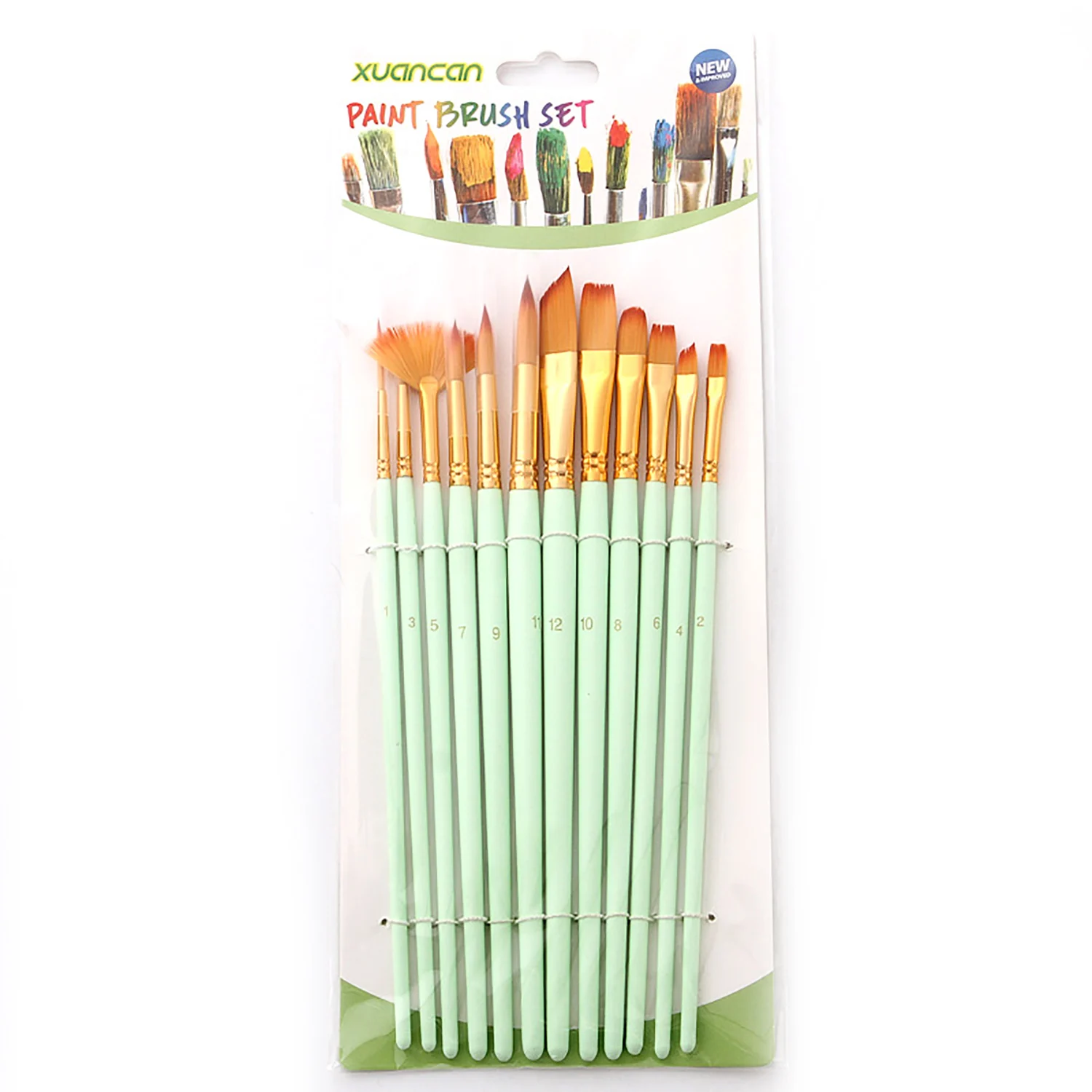 Набор кистей для рисования 12 шт. набор с нейлоновыми волосами художника гуашь