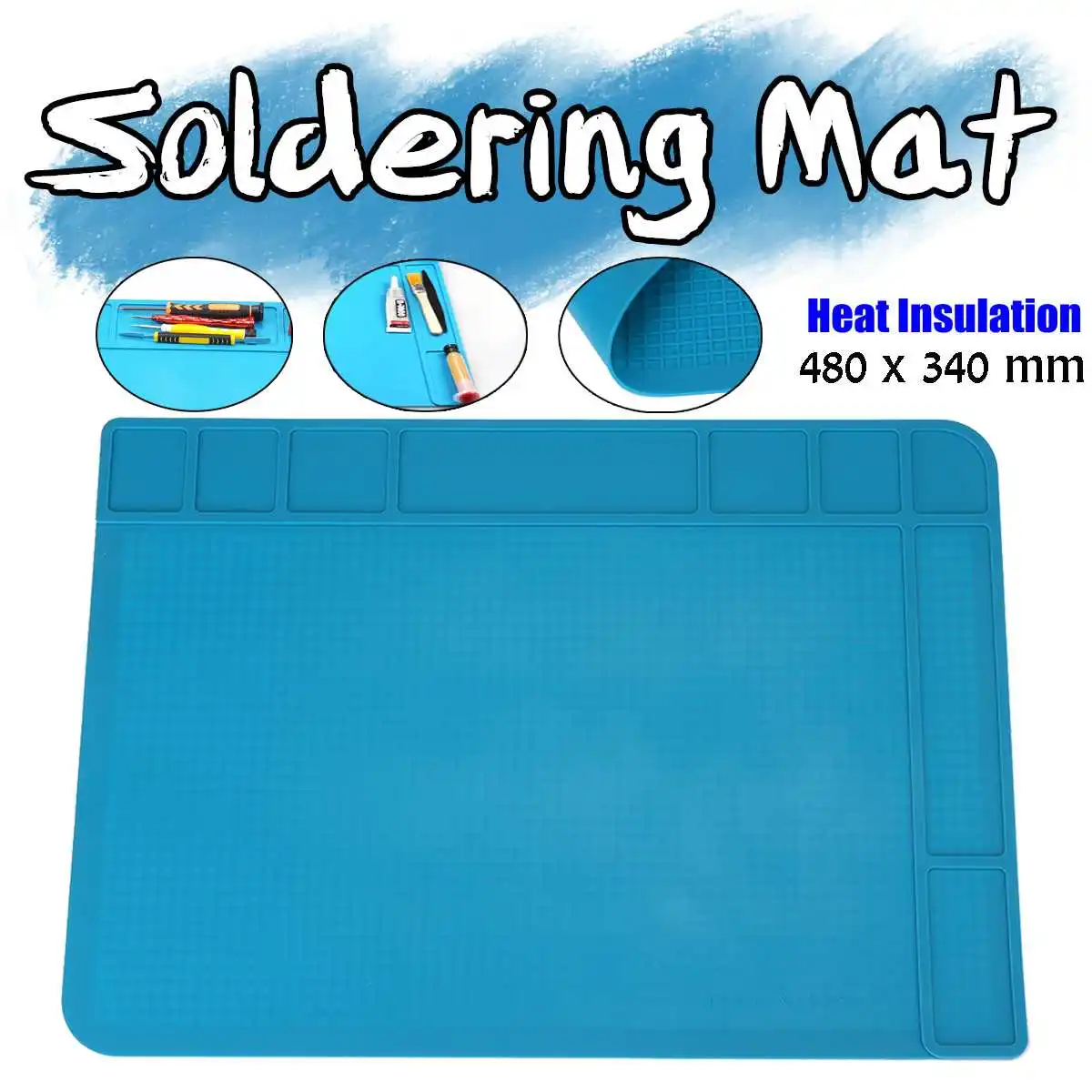 

Heat Insulation Working Mat Heat-resistant Soldering Station Repair Insulation Pad Insulator Pad Maintenance Platform 48X34cm