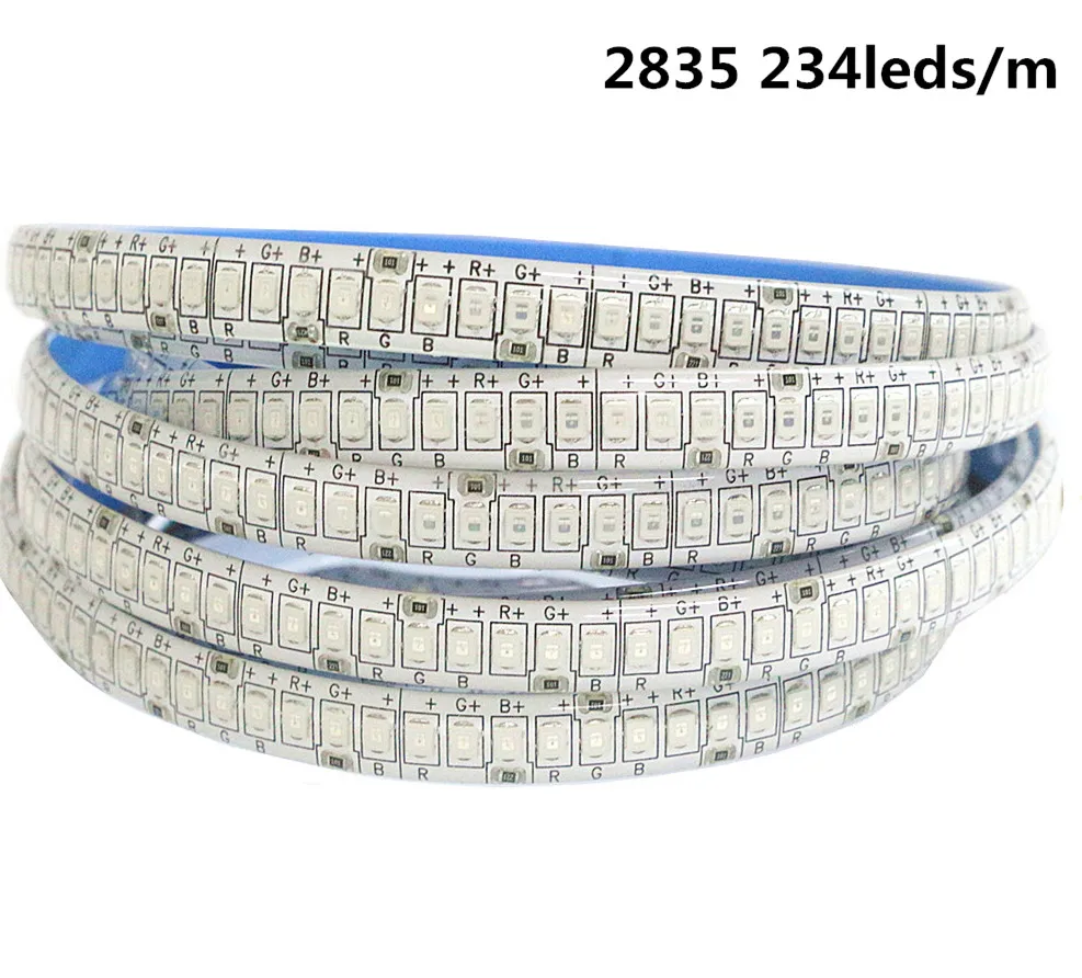 5 м/лот водонепроницаемый цветных(RGB) светодиодных лент светильник 2835 AC/DC 12V 24V 60/120/180/240 светодиодов/M Fiexble с подсветкой светильник Светодиодная лента тесьма домашняя декорационная лампа