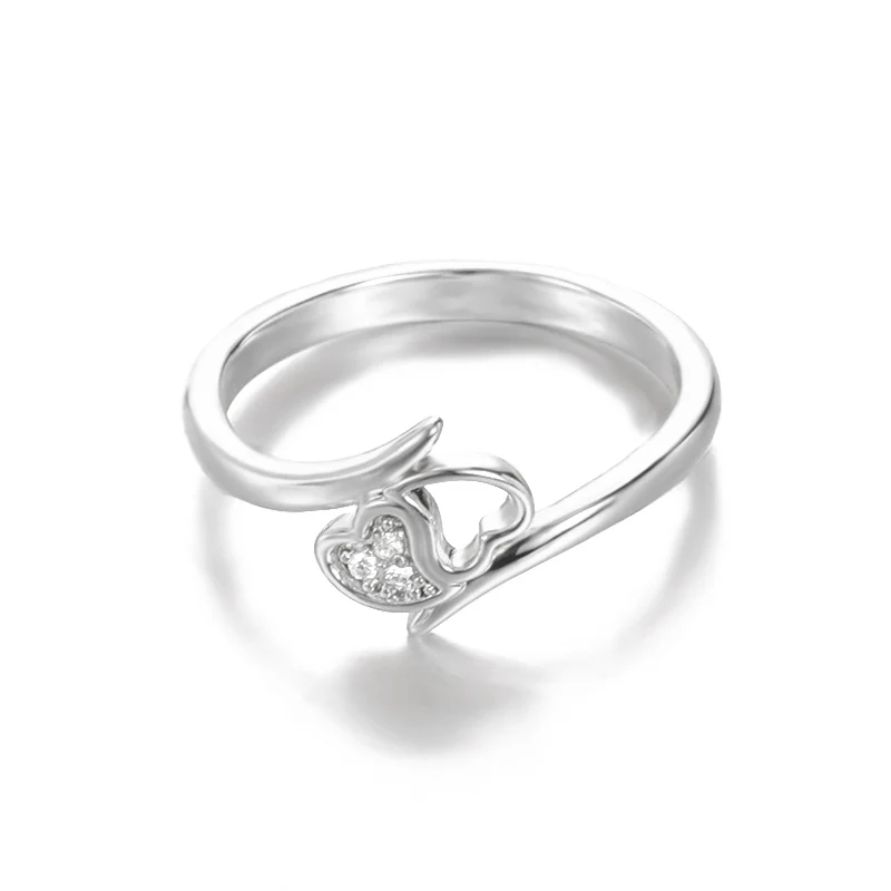 

Golden Love Zircon Rings Women Girl Geometric Punk Accessories Couple Gift Party Copper Ring Korean Fashion Jewelry Wholesale