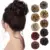 Синтетический шиньон SHANGZI с резиновой лентой, коричневый, блонд, Женский кудрявый шиньон, заколка для волос в пучок, кулиска для женщин - изображение