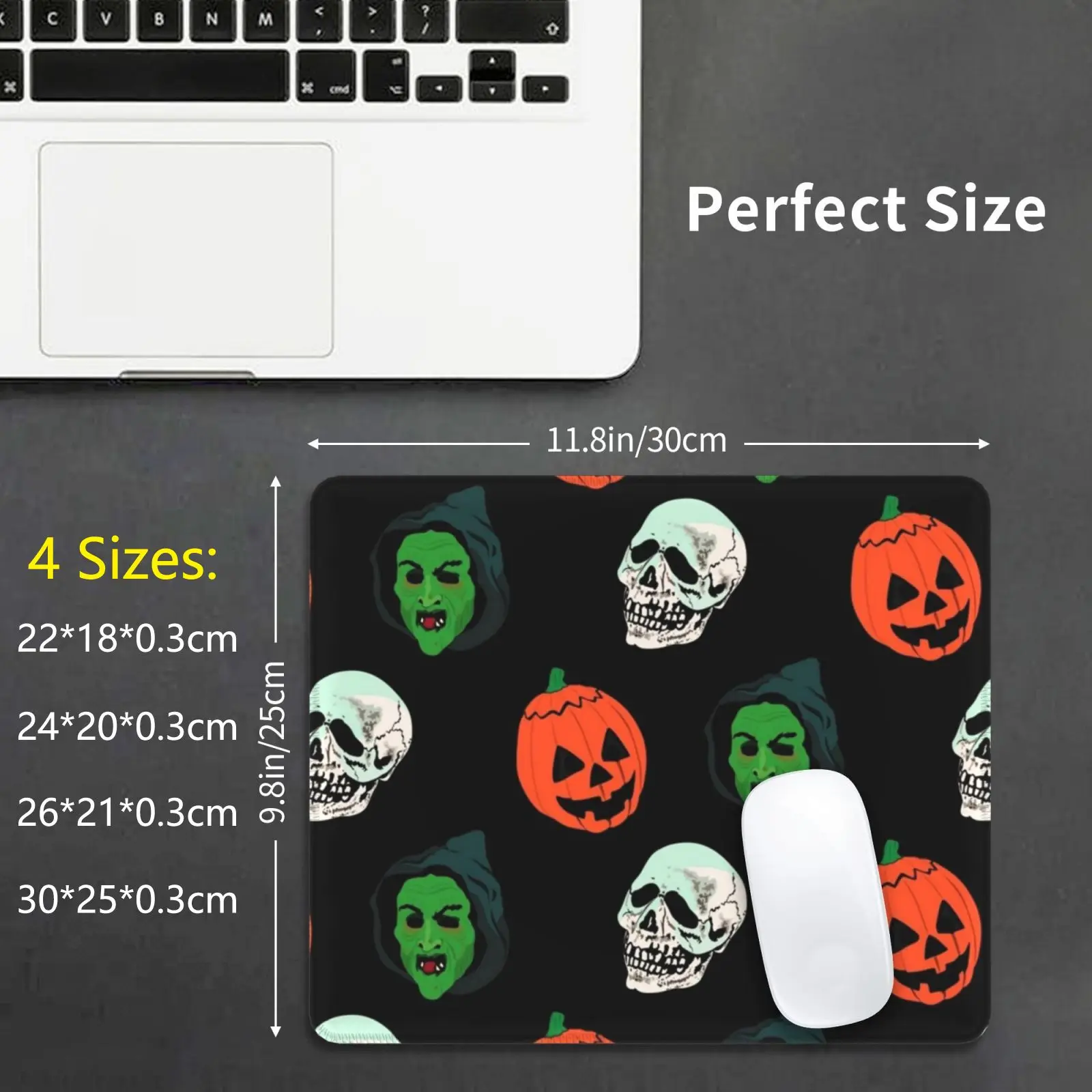 

Набор серебряных ковриков для мыши с рисунком Хэллоуина Iii 3 сезона ведьмы Черепа скелета Crone