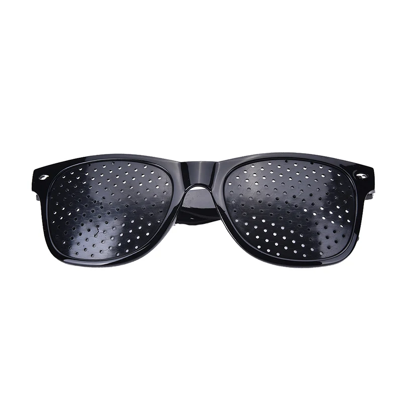 

Черные унисекс Уход За Зрением шпилька для упражнений на глаза очки с отверстиями улучшение зрения пластмассовые высококачественные очки