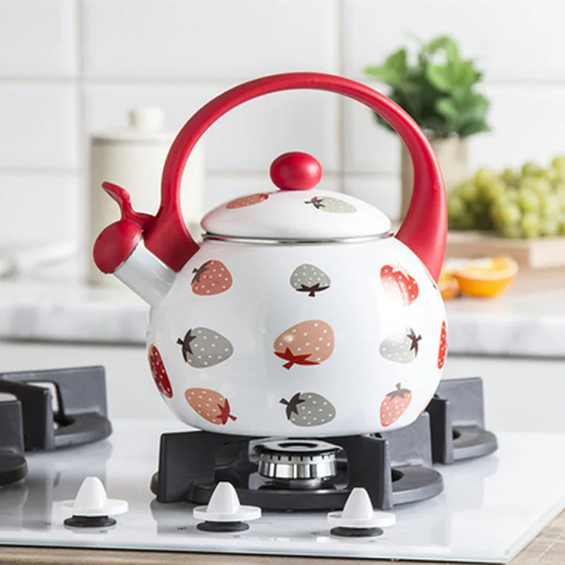 

2.2L Enamel Kettle Teapot Beep Sound Reminder Induction Cooker Electric Ceramic Cooker Household Gifts Nordic Enamel Kettles