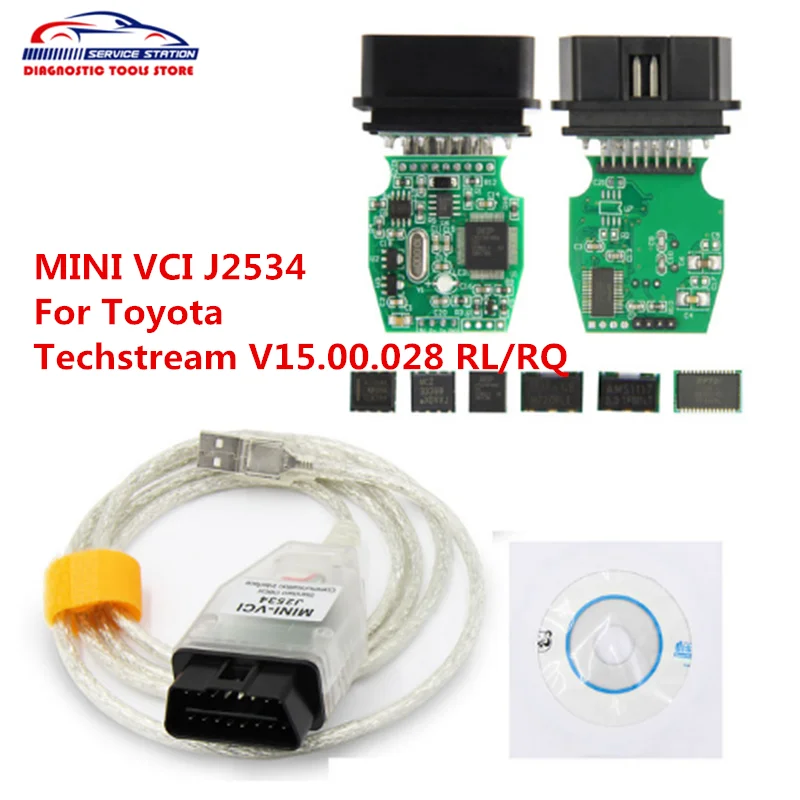 Mini vci для Toyota TIS Techstream V15.00.028 minivci FTDI J2534 Auto Scanner OBD OBD2 автомобильный диагностический