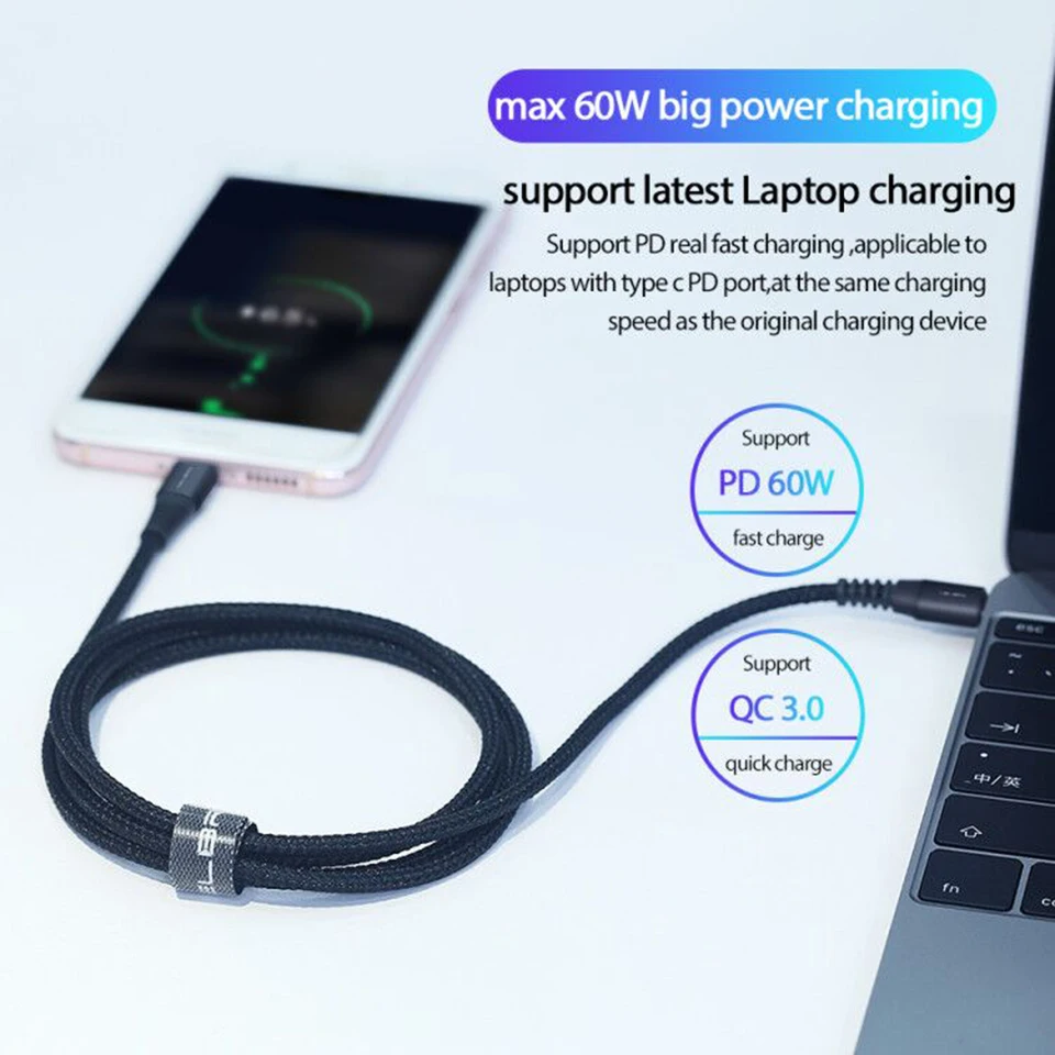 Кабель Usb type C для Macbook Switch samsung S10 Pd 3,0 Quick Charge 4,0 60w Usb C type C кабель для зарядного устройства каво Usb 3,1