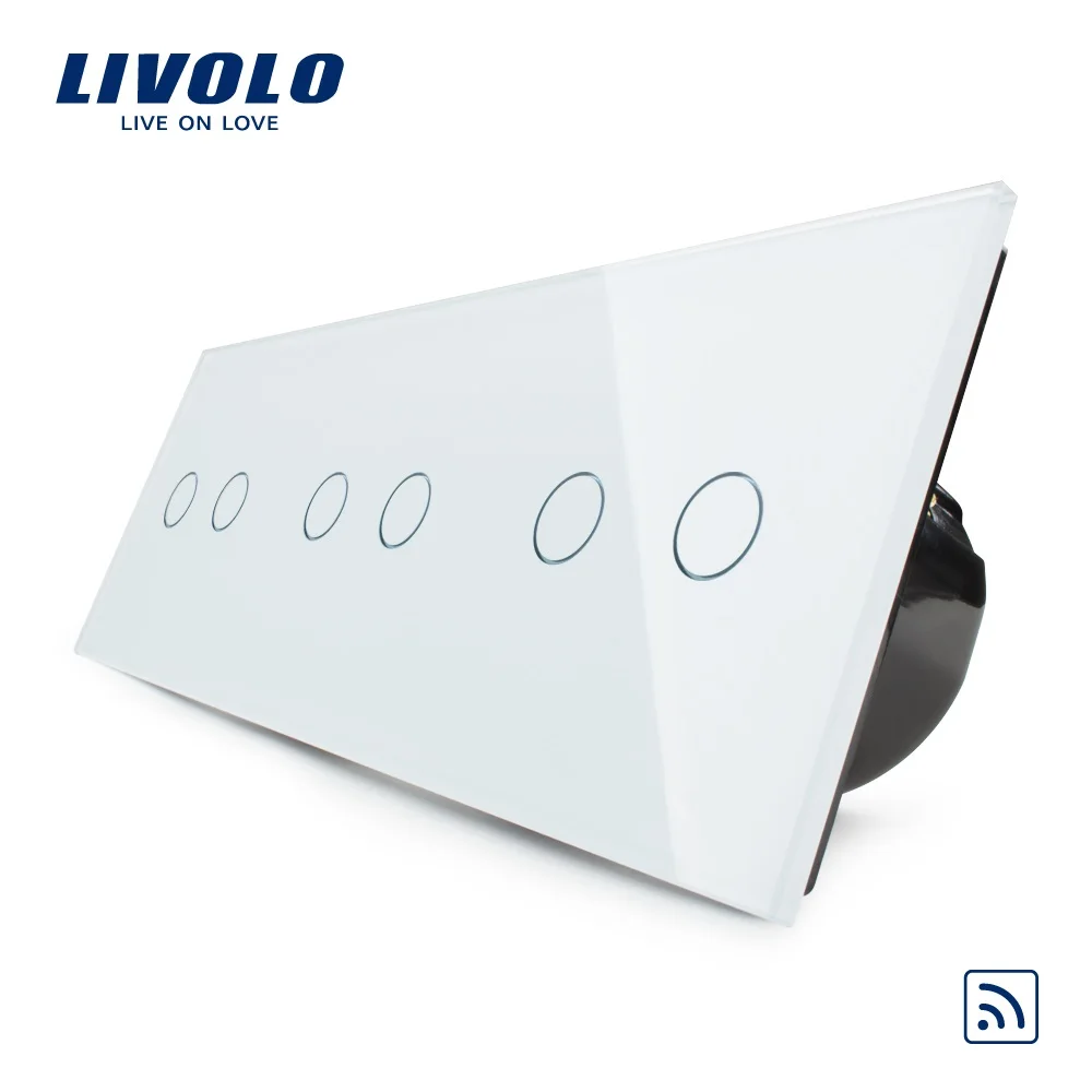 Livolo/Стандартный Беспроводной переключатель люкс Уолл Трехместный сенсорный и