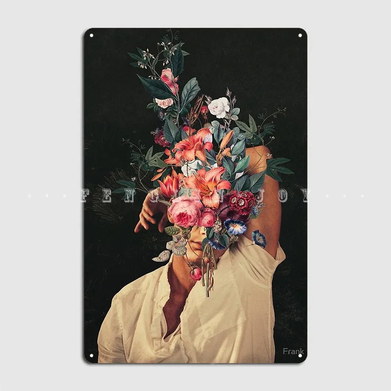 Розы Цветут каждый раз, когда я думал о вас, металлический плакат с табличкой, клубный аттракцион, персонализированное украшение гаража, жестяной плакат