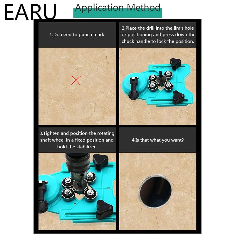 1pc Adjustable Masonry Drill Bit Set Ceramic Tile Glass Hole Guide Openings Locator Cutter Construction Tools DIY | Инструменты